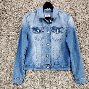 L.E.I. Denim Jacket Med Blue Jean Long Sleeve Front Pockets Casual Girls Size M